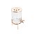 DISPENSER DE VIDRO C/SUPORTE E TAMPA DE AÇO INOX ROSÉ 18x36,5cm - Imagem 1