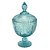 POTICHE VERSAILLES COM PE EM CRISTAL D15,5XA28CM COR AZUL TURQUESA - Imagem 1