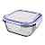 POTE DE VIDRO HERMETICO QUADRADO 800 ML AZUL - Imagem 2