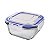 POTE DE VIDRO HERMETICO QUADRADO 520 ML AZUL - Imagem 2