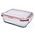 POTE DE VIDRO HERMETICO RETANGULAR 1040 ML VERMELHO - Imagem 2
