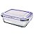 POTE DE VIDRO HERMETICO RETANGULAR 1040 ML AZUL - Imagem 3