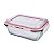 POTE DE VIDRO HERMETICO RETANGULAR 640 ML VERMELHO - Imagem 3