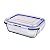 POTE DE VIDRO HERMETICO RETANGULAR 640 ML AZUL - Imagem 4
