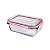 POTE DE VIDRO HERMETICO RETANGULAR 370 ML VERMELHO - Imagem 3