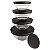 CJ. DE POTES DE VIDRO REDONDOS COM TAMPA PLASTICA 5 PC. PRETO - Imagem 4