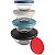 CJ. DE POTES DE VIDRO REDONDOS COM TAMPA PLASTICA 5 PC. COLORS - Imagem 2