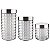 CJ. DE POTES DE VIDRO COM TAMPA INOX BUBBLE 3 PC. - Imagem 3