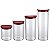 CJ. DE POTES DE VIDRO SLIM COM TAMPA PLASTICA 4 PC. VERMELHO - Imagem 4