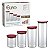 CJ. DE POTES DE VIDRO SLIM COM TAMPA PLASTICA 4 PC. VERMELHO - Imagem 5