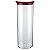 POTE DE VIDRO SLIM COM TAMPA PLASTICA 1,7L VERMELHO - Imagem 2