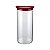 POTE DE VIDRO SLIM COM TAMPA PLASTICA 1,3L VERMELHO - Imagem 1