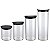 CJ. DE POTES DE VIDRO SLIM COM TAMPA PLASTICA 4 PC. PRETO - Imagem 3