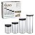 CJ. DE POTES DE VIDRO SLIM COM TAMPA PLASTICA 4 PC. PRETO - Imagem 8