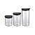CJ. DE POTES DE VIDRO SLIM COM TAMPA PLASTICA 3 PC. PRETO - Imagem 4