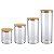 CJ. DE POTES DE VIDRO SLIM COM TAMPA BAMBU 4 PC. - Imagem 2