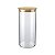 POTE DE VIDRO SLIM COM TAMPA BAMBU 1,3L - Imagem 1