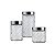 CJ. DE POTES DE VIDRO COM TAMPA INOX RATTAN 3 PC. - Imagem 3