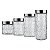CJ. DE POTES DE VIDRO COM TAMPA INOX MOSAICO 4 PC. - Imagem 2