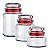 CJ. POTES DE VIDRO MULTIUSO 3 PC. VERMELHO - Imagem 2