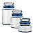 CJ. POTES DE VIDRO MULTIUSO 3 PC. AZUL - Imagem 2