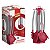 CJ. DE GADGETS DE SILICONE COM CABO INOX 7 PC. VERMELHO - Imagem 3