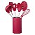 CJ. DE GADGETS DE SILICONE COM CABO ACRILICO 7 PC. VERMELHO - Imagem 1