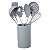 CJ. DE GADGETS DE SILICONE COM CABO ACRILICO 7 PC. CINZA - Imagem 2