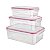 CJ. POTE HERMETICO RETANGULAR 3 PC. VERMELHO - Imagem 1