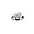 CJ 6 XÍCARAS P/CAFÉ C/PIRES PORCELANA LUMINUS PRATEADA 90ml - Imagem 1