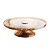 PRATO P/BOLO CRISTAL ÂMBAR C/PÉ AÇO QUEEN ROSE 32cm - Imagem 4