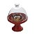 PRATO P/BOLO DE PORCELANA C/PÉ E TAMPA VERMELHO 14X19CM - Imagem 12