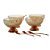 CJ 4 BOWLS VIDRO ÂMBAR C/4 COLHERES P/SOBREMESA QUEEN ROSE - Imagem 1