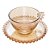 CJ 4 XÍCARAS CHÁ CRISTAL C/PIRES PEARL ÂMBAR 180ml - Imagem 1