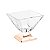 CENTRO DE MESA DE VIDRO C/PÉ DE AÇO INOX ROSÉ VENEZA 14X14cm - Imagem 2