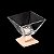 CENTRO DE MESA DE VIDRO C/PÉ DE AÇO INOX ROSÉ VENEZA 14X14cm - Imagem 4