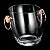 BALDE DE VIDRO C/ALÇA DE AÇO INOX ROSÉ ASTI 19X21cm - Imagem 3