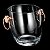 BALDE DE VIDRO C/ALÇA DE AÇO INOX ROSÉ ASTI 15X16cm - Imagem 1