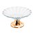 CENTRO DE MESA DE VIDRO C/PÉ DE AÇO DODGE ROSE 34X17,5cm - Imagem 1