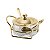 AÇUCAREIRO EM PVD DOURADO C/COLHER ITALY 13CM - Imagem 1