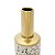 VASO DECORATIVO PORCELANA GRANILITE BRANCO/DOURADO 9x25cm - Imagem 3