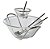 SALADEIRA CRISTAL C/PAR TALHERES MOLHEIRA NÁPOLES PRATA 29cm - Imagem 4