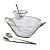 SALADEIRA CRISTAL C/PAR TALHERES MOLHEIRA NÁPOLES PRATA 29cm - Imagem 1