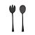 CJ 2PC COLHER E GARFO AÇO INOX P/SALADA BERNA PRETO - Imagem 1