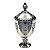 POTICHE DECORATIVO CRISTAL C/PÉ BELLE CINZA ESCURO 15x32cm - Imagem 1