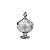 POTICHE DECORATIVO CRISTAL C/PÉ BELLE CINZA ESCURO 15x24cm - Imagem 2