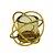 PORTA VELA VIDRO C/SUPORTE METAL DOURADO 11x8cm - Imagem 1
