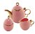 CJ 3PC PORCELANA P/CHÁ EGG ROSA MATT - Imagem 1