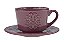 CJ 4 XÍCARAS PORCELANA P/CAFÉ C/PIRES TILES LILAC 80ml - Imagem 1