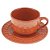 CJ 4 XÍCARAS PORCELANA P/CAFÉ C/PIRES GRACE CARMIM 80ml - Imagem 2